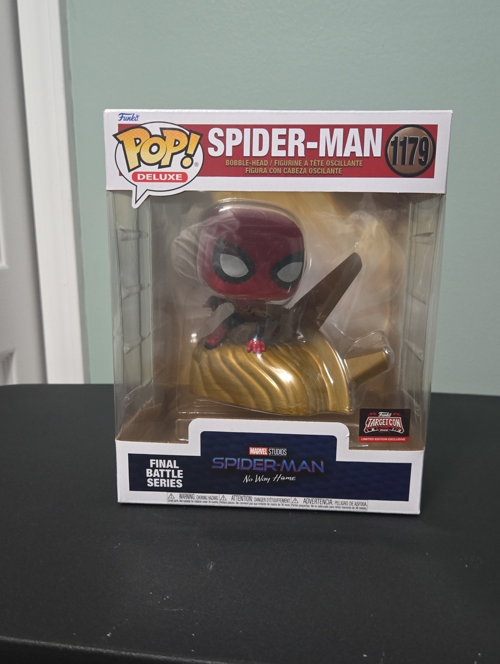 Funko Pop! Deluxe Spider-Man Figure in Red & Gold